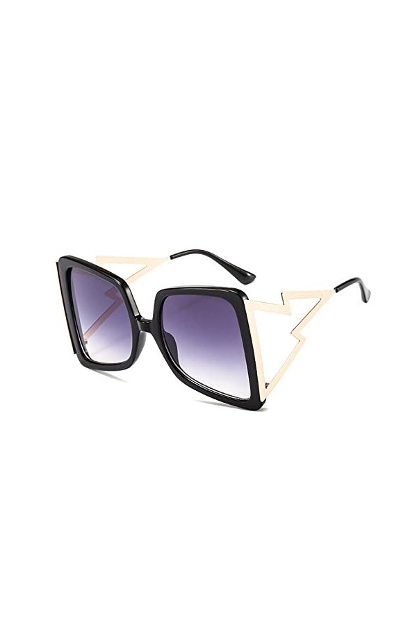 Lunettes de soleil carrées en forme darc surdimensionné pour femmes Lunettes de soleil dégradées à grand cadre de luxe pour 