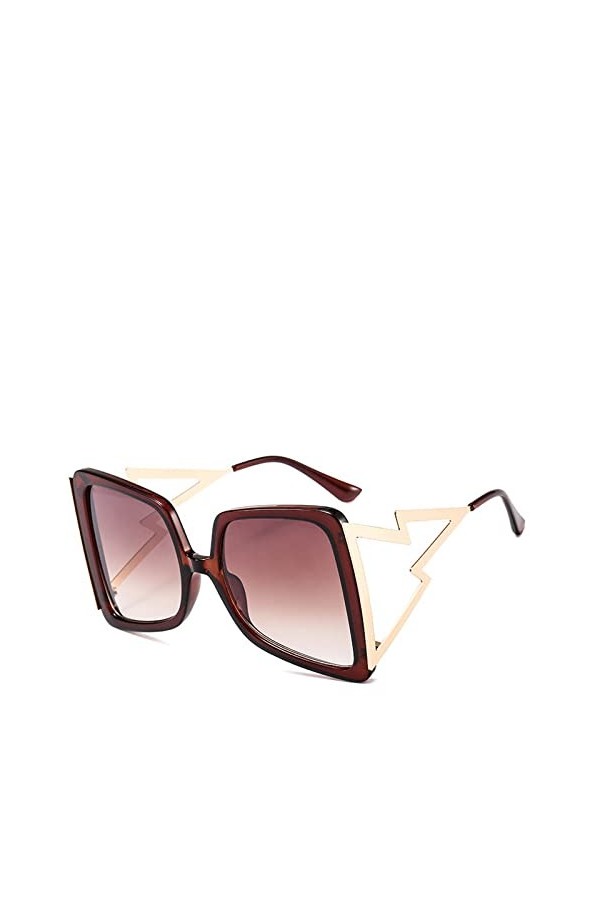 Lunettes de soleil carrées en forme darc surdimensionné pour femmes Lunettes de soleil dégradées à grand cadre de luxe pour