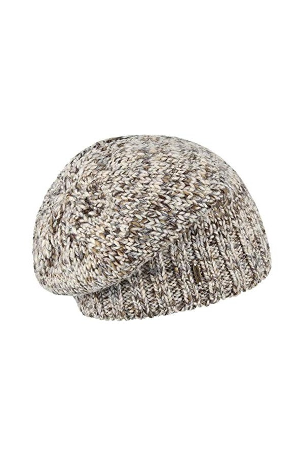 McBURN Bonnet Alaseja en Tricot Femme - Made in Italy béanie Beanie de Ski Oversize, Oversize Automne-Hiver - Taille Unique B
