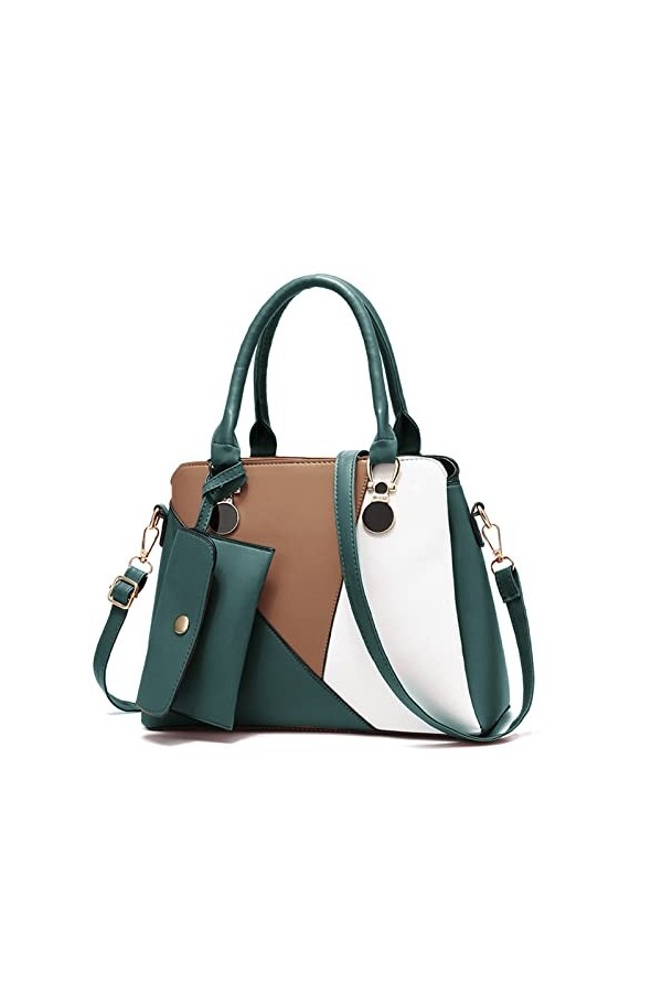 FANDARE 2 pièces Sac à Main Portés Sacs Cabas Dépaule Femme Sacoche Epaule Cuir PU Imperméable pour Achats Fête Voyage 2pcs 