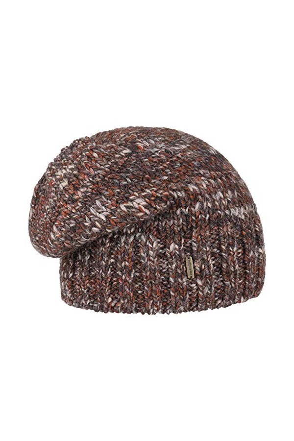 McBURN Bonnet Alaseja en Tricot Femme - Made in Italy béanie Beanie de Ski Oversize, Oversize Automne-Hiver - Taille Unique B