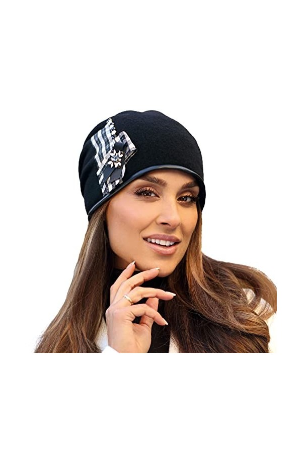 Willi Bonnet Classique Et Élégant Fiunila, Noir,Taille Unique