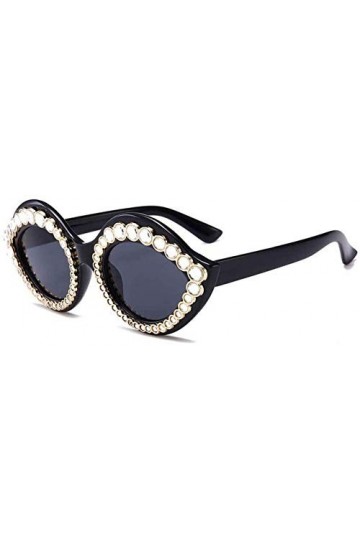 NIUASH Lunettes de Soleil polarisées Lunettes de Soleil rétro Lunettes de Forme de lèvre de Diamant Vintage Cristal Femme Cla