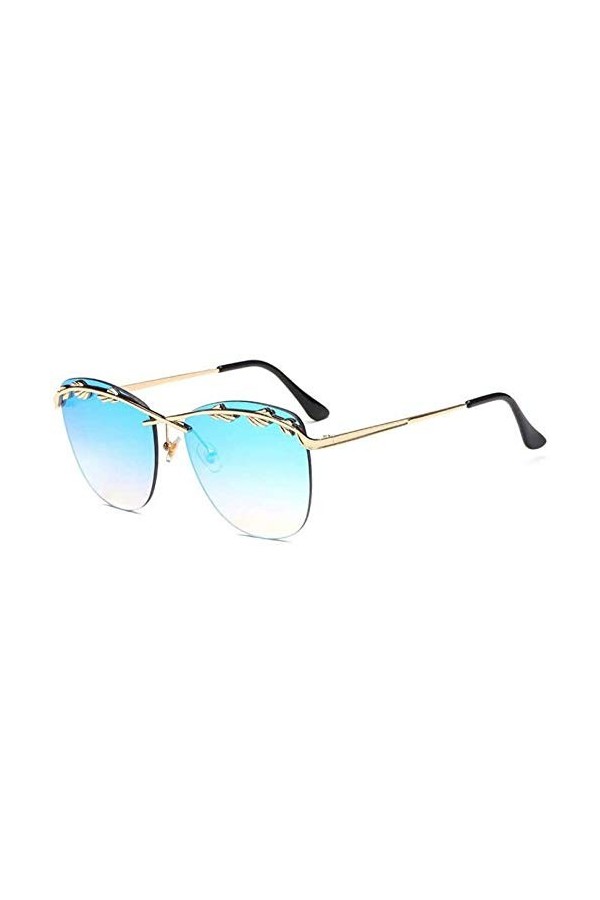 NIUASH Lunettes de Soleil polarisées Lunettes de Soleil pour Femmes Accessoires pour Lunettes Lunettes sans Monture en métal 