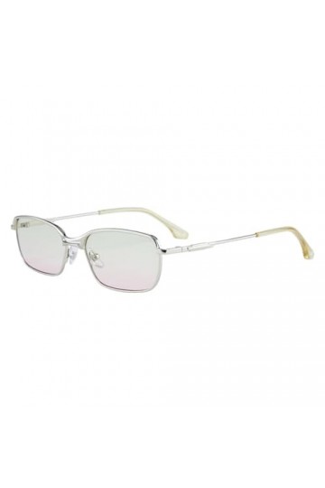 MUTYNE Lunettes de soleil rétro rectangulaires à monture en métal pour femmes, verres dégradés clairs, UV400, lunettes de sol