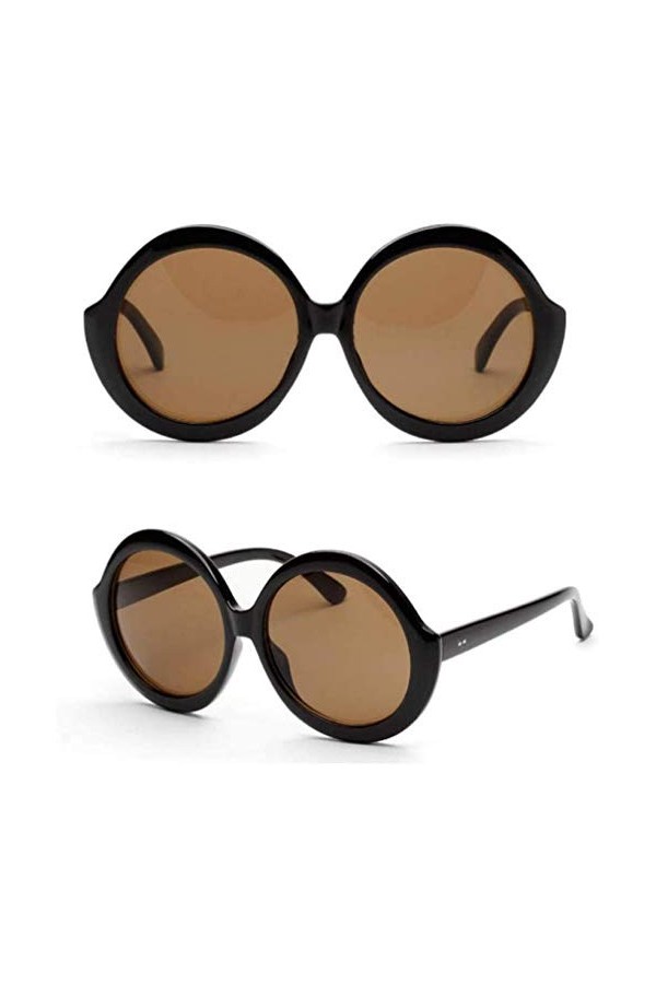 NIUASH Lunettes de Soleil polarisées Grand Cadre Lunettes Accessoires rétro Lunettes Forme Ronde Hommes Femmes Lunettes de So