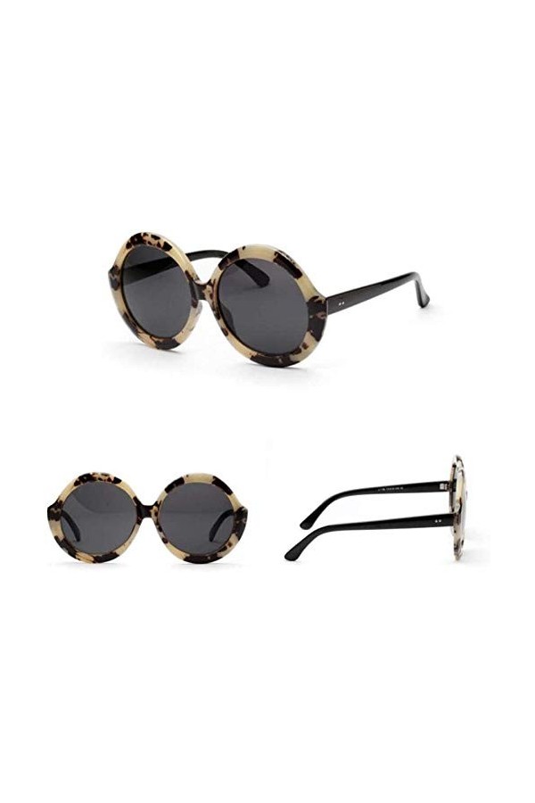 ZYIZEE Lunettes de Soleil Grand Cadre Lunettes Accessoires rétro Lunettes Forme Ronde Hommes Femmes Lunettes de Soleil Vintag