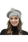VIVISENCE Béret Élégant avec Pompon pour Hiver 7074, Beige,UNI