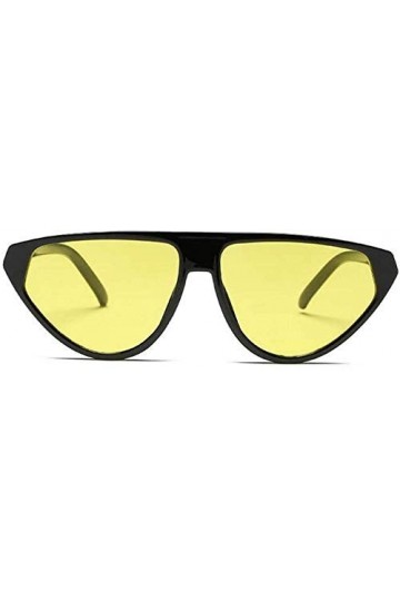 ZYIZEE Lunettes de Soleil Rétro Flat Triangle Cat Eye Frame Lunettes De Soleil Vintage Lunettes De Mode Nuances Femmes S Jaun