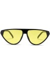 ZYIZEE Lunettes de Soleil Rétro Flat Triangle Cat Eye Frame Lunettes De Soleil Vintage Lunettes De Mode Nuances Femmes S Jaun