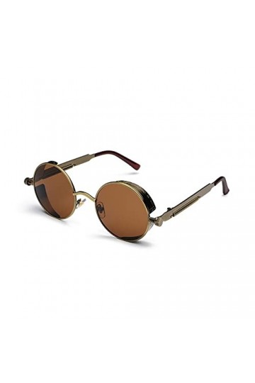 Lunettes de soleil rondes rétro en métal Steampunk Hommes Femmes Lunettes de soleil Steam Punk Shades Lunettes de vue rondes 