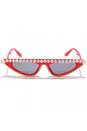 HPIRME Lunettes de soleil yeux de chat femmes Vintage strass lunettes de soleil lunettes Cateye, 1, taille unique