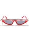HPIRME Lunettes de soleil yeux de chat femmes Vintage strass lunettes de soleil lunettes Cateye, 1, taille unique