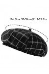 Maeau Réglable Béret Casquette Femme Classique Chapeau de Peintre Vintage Coton Newsboy Cap Solide Béret Basque, A4 noir, tai