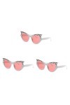 ABOOFAN 3Pcs Femmes Plage Lunettes De Soleil Femmes Lunettes De Soleil À La Mode De Luxe Mode Lunettes De Soleil Mode Ronde L