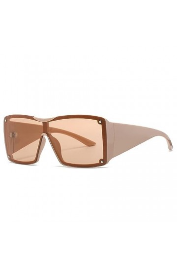 Lunettes de Soleil Carrées Surdimensionnées Lunettes Punk Femmes Hommes Lunettes de Soleil Une Pièce Lunettes UV400, Nuances 