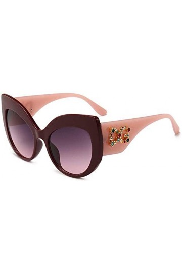 NIUASH Lunettes de Soleil polarisées Mode Cat Eye Lunettes De Soleil Femmes Diamant Cadre Gradient Dames Surdimensionnées Lun