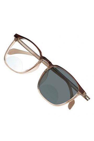 VisionGlobal Lunettes de lecture bifocale, lunettes de soleil brun foncé/gris photochromiques pour hommes/femmes, lunettes ca