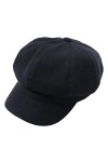 Gajaous Casquette de ballon, pour femme, visière Peaked Béret, rétro, Baker Boy Hat Newsboy, Noir 2., taille unique