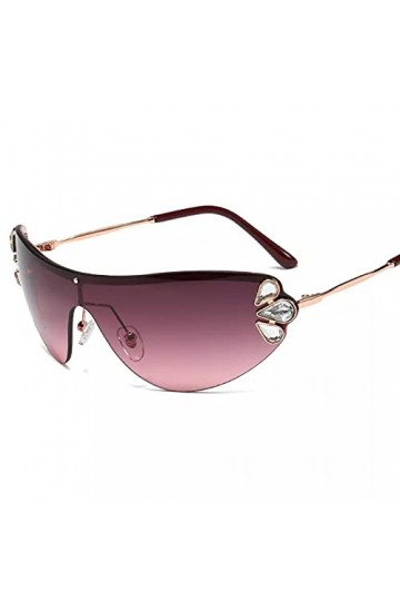 BAJIE Lunettes de Soleil Lunettes de Soleil surdimensionnées Lunettes de Soleil Strass pour Femmes Lunettes de Soleil Sport p