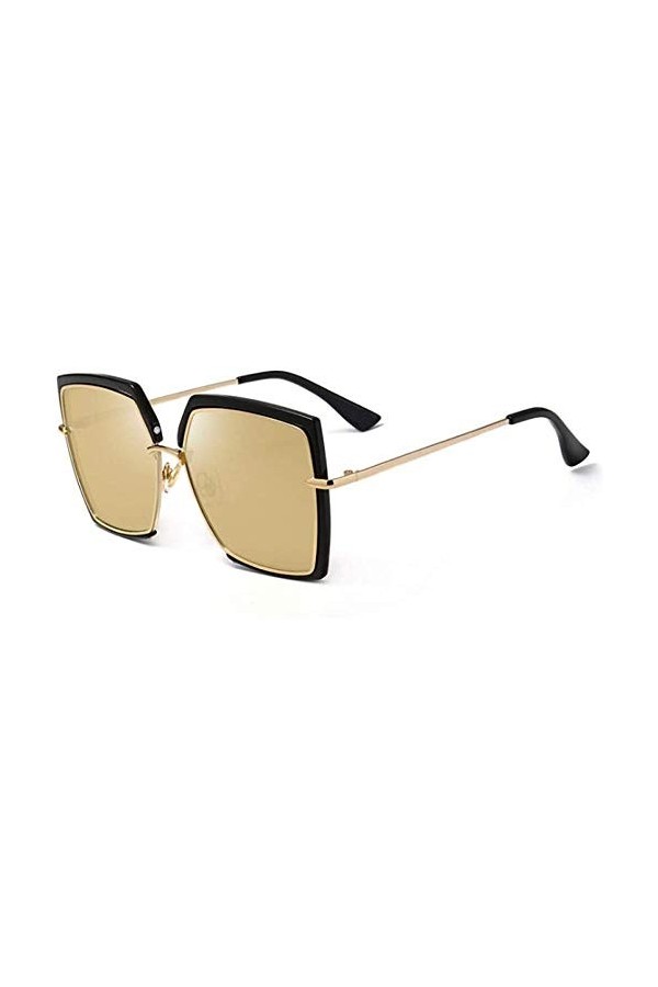 NIUASH Lunettes de Soleil polarisées Femmes Lunettes de Soleil carré Mode Femme Hommes Uv400 Lunettes de Soleil lentille Clai