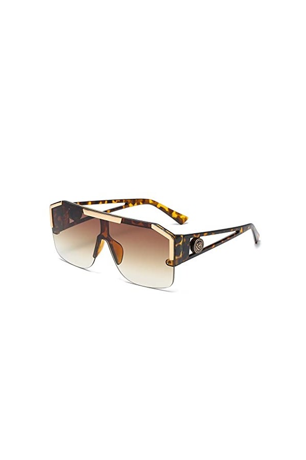 BAJIE Lunettes de Soleil Nouveau Style Grand Cadre Pull Mode Coupe-Vent lentille Creuse Jambe Conception Lunettes de Soleil L