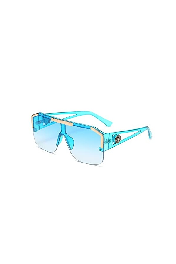 BAJIE Lunettes de Soleil Nouveau Style Grand Cadre Pull Mode Coupe-Vent lentille Creuse Jambe Conception Lunettes de Soleil L