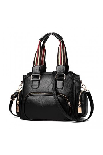 FANDARE Sac à Main pour Femme Sac à Bandouliere PU Cuir Sac Messager Multi-Poches Étanche Sacs Portés Épaule pour Voyage Trav