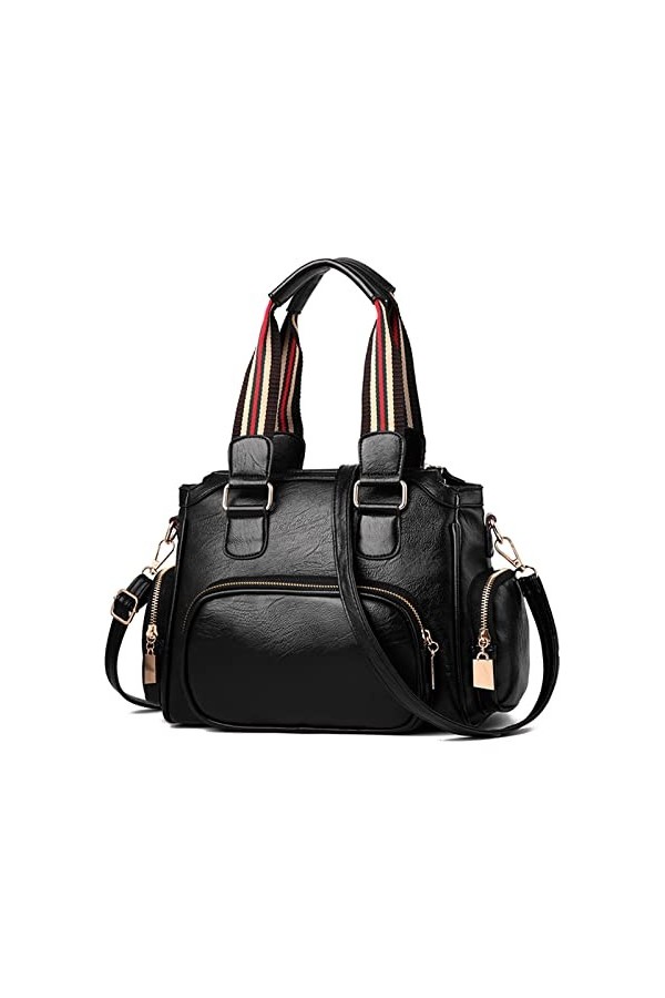 FANDARE Sac à Main pour Femme Sac à Bandouliere PU Cuir Sac Messager Multi-Poches Étanche Sacs Portés Épaule pour Voyage Trav