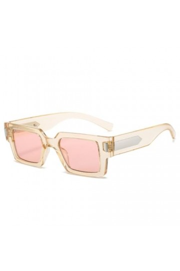 HPIRME Lunettes de soleil carrées vintage femme lunettes de soleil miroir rétro femme noir orange couleurs bonbon, 5, taille 