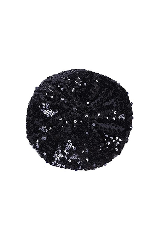 ILUFAM Béret à paillettes scintillantes pour femme - Bonnet pour soirée dansante - Rouge