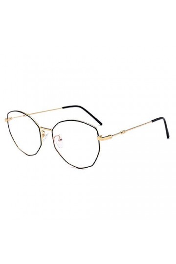 ZYIZEE Lunettes de Soleil Carré Irrégulier Plain Glasses Femmes Plat Métal Cadre Mâle Femelle Clair Lunettes UV400-D