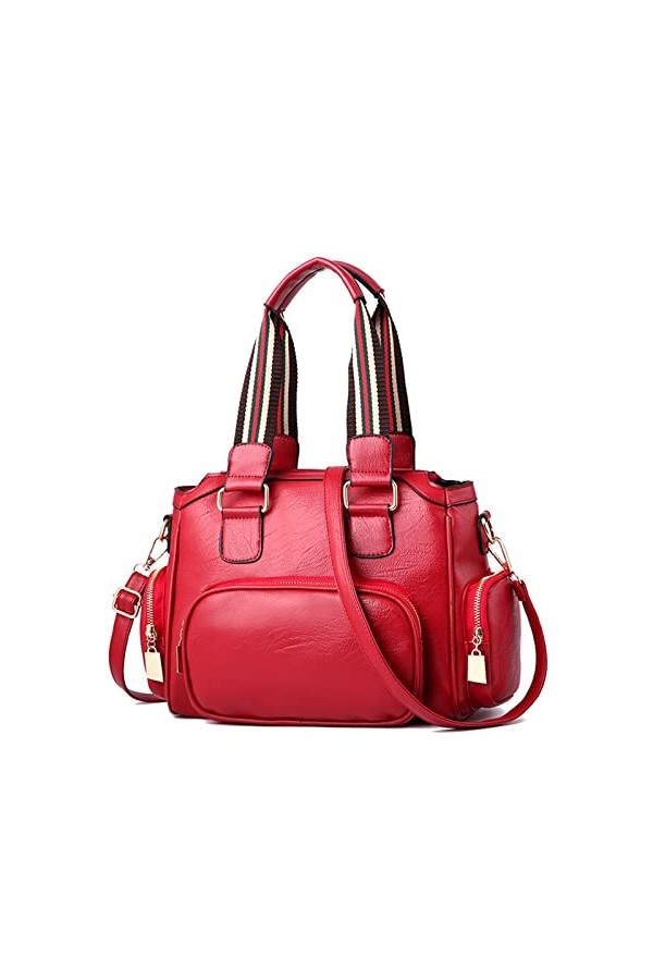 FANDARE Sac à Main pour Femme Sac à Bandouliere PU Cuir Sac Messager Multi-Poches Étanche Sacs Portés Épaule pour Voyage Trav