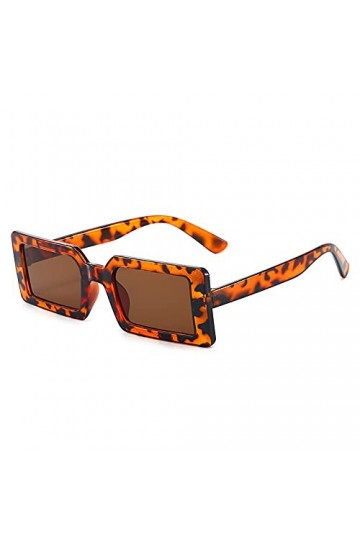 KUELXV Lunettes de soleil Lunettes de soleil pour femmes Rectangle léopard uniques PC Frame Wrap Lunettes de soleil pour femm