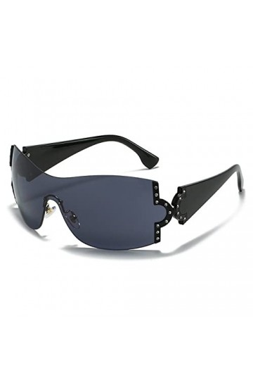 FOOOZ Lunettes de soleil surdimensionnées femmes marque de luxe concepteur enveloppant lunettes de soleil hommes UV400 mode l