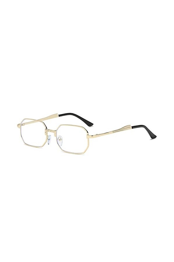 HCHES Lunettes de soleil étroites pour hommes Mode Rectangle Femmes Lunettes de soleil de luxe en métal Oculos Masculino Lune