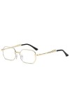 HCHES Lunettes de soleil étroites pour hommes Mode Rectangle Femmes Lunettes de soleil de luxe en métal Oculos Masculino Lune