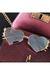 NIUASH Lunettes de Soleil polarisées Lunettes de Soleil Coeur métal Femmes Love lentilles Miroir Lunettes de Soleil Nuances H