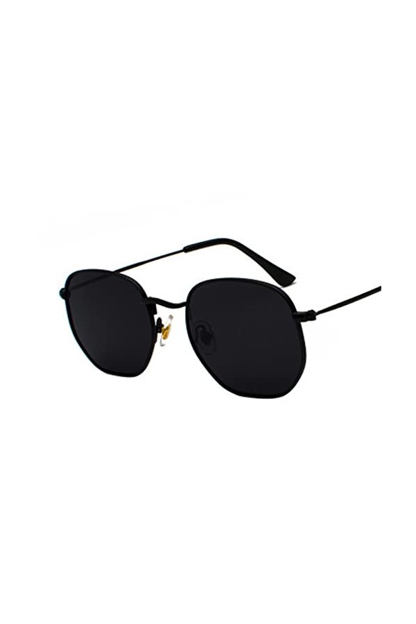 HIHELO Lunettes de soleil hexagonales pour femme, lunettes de soleil pour homme, monture en métal, lunettes de conduite, lune