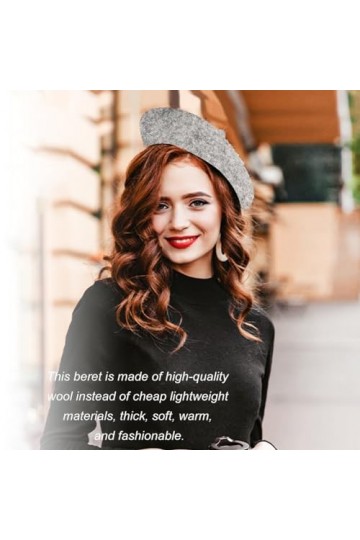 Béret,Béret Français,Casquette Basque Femme,Margie Beret,Femme Vintage Béret,Couleur Unie Souple Hiver Casquette Hat,Chapeau 