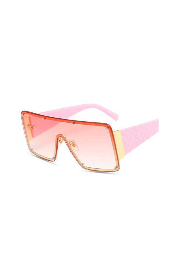 Lunettes de soleil rétro sans bords for hommes et femmes, à grande monture, for la plage, lextérieur, tendance, for les dépl