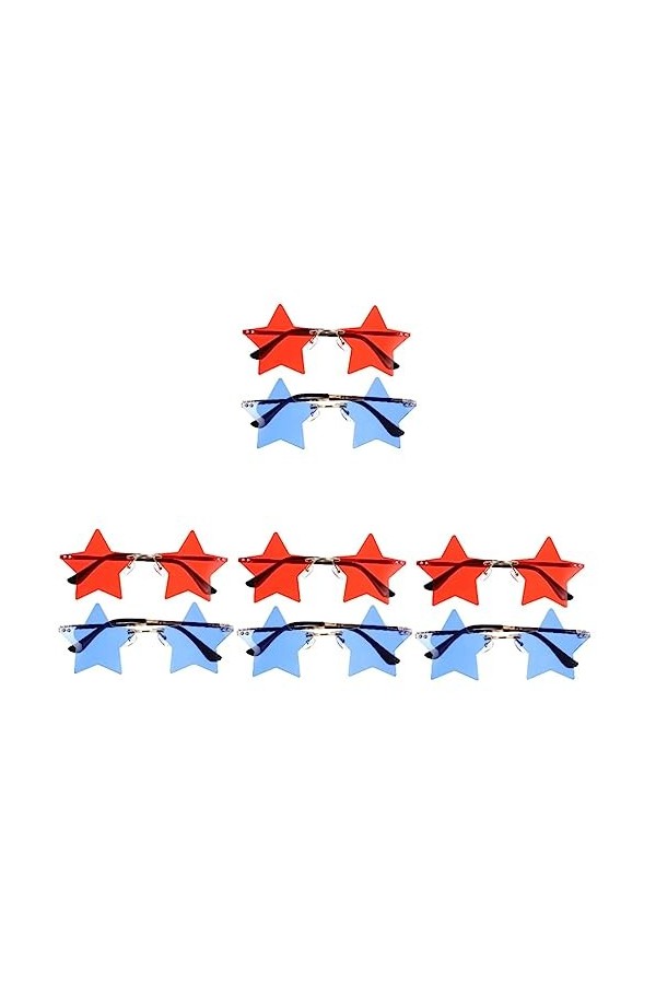 jojofuny 8 Pièces Lunettes De Soleil Du Jour De Lindépendance Lunettes De Soleil Rouges Pour Femmes Lunettes De Soleil En Fo