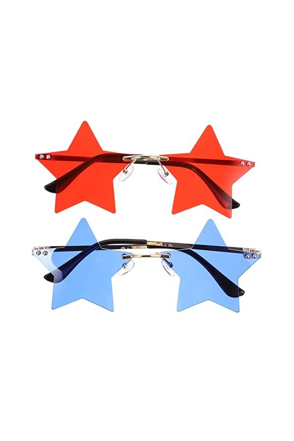 jojofuny 8 Pièces Lunettes De Soleil Du Jour De Lindépendance Lunettes De Soleil Rouges Pour Femmes Lunettes De Soleil En Fo