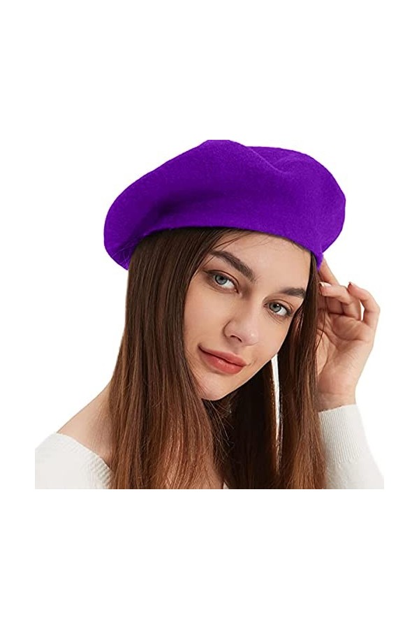 FLOBBS - Bonnet béret pour femme - 100&nbsp;% laine - Taille unique, Rouille.
