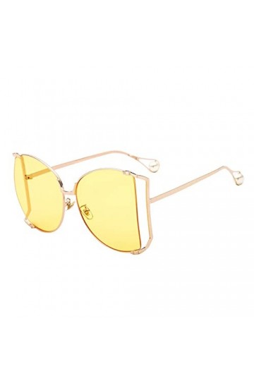 HPIRME Lunettes de soleil perle surdimensionnées femmes demi-monture femme lunettes de soleil surdimensionnées femmes lunette