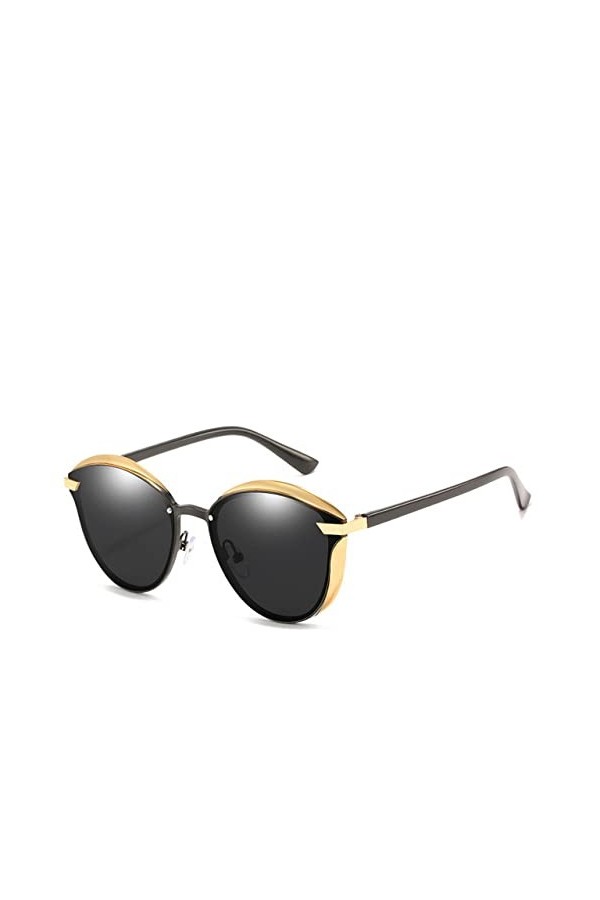 Femmes lunettes de soleil polarisées luxe mode dames Vintage marque concepteur femme lunettes de soleil, 01 noir, noir, comme