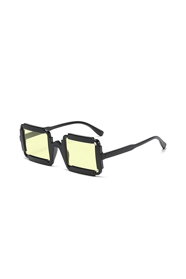 Hommes petites lunettes de soleil évidées femmes nuances UV400 lunettes lunettes de soleil carrées Steampunk, E, taille uniqu
