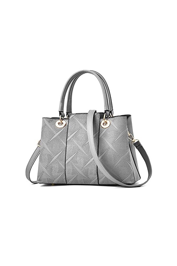 FANDARE Élégant Sac a Main Femme Sacs Cabas Motif Sculpté Dimensionnelle Cuir PU Imperméable pour Achats Voyage Portés Epaule