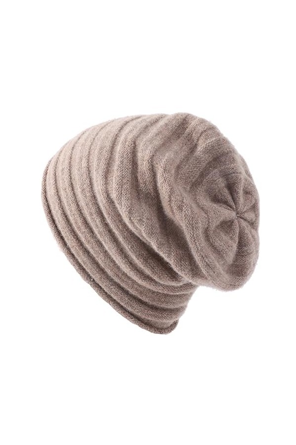 Facecozy Bonnet dhiver pour femme - Doux - Mélange de laine et de cachemire - Bonnet tricoté - Unisexe, Noir , taille unique