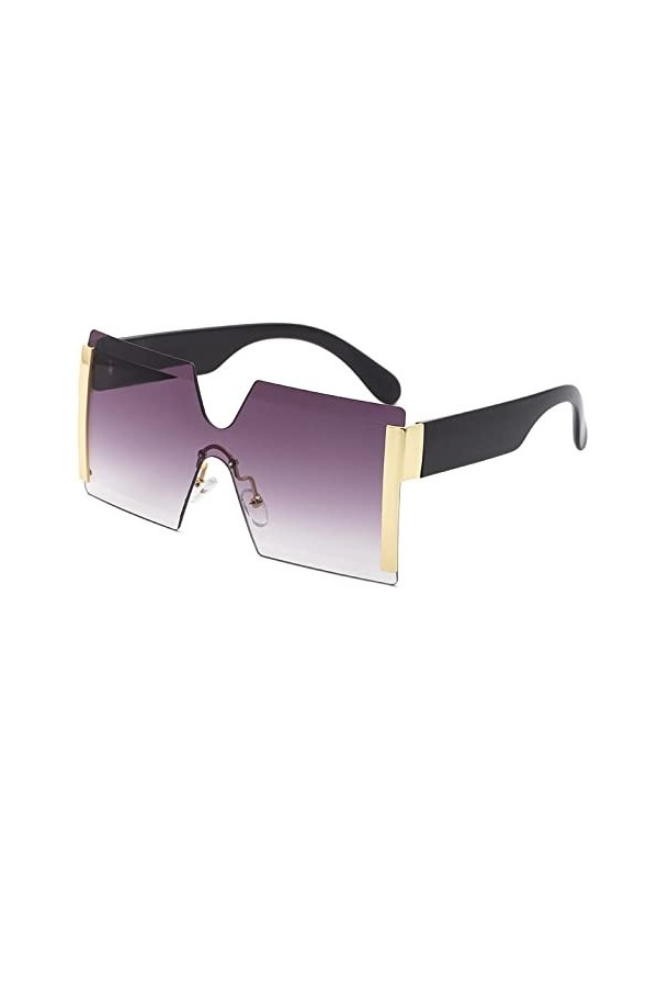 HCHES Lunettes de soleil à grand cadre pour femmes Conjoined Frameless Diamond Cut Edge Lunettes de soleil pour femmes, 1, ta